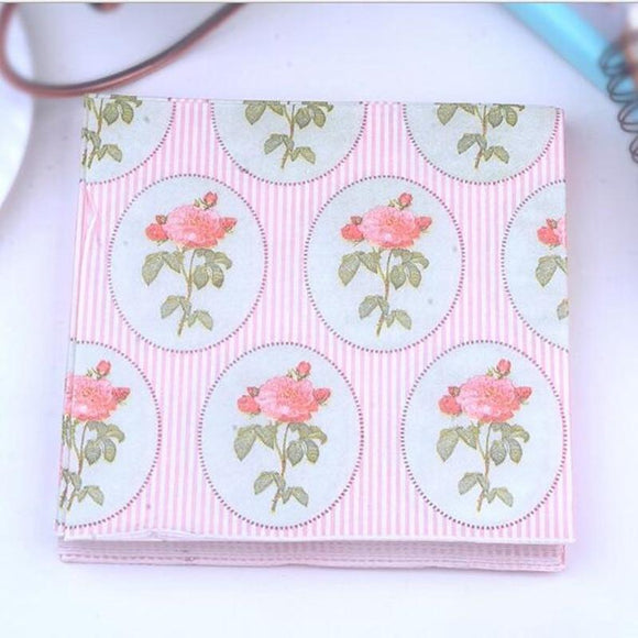 Pink Napkin Print Paper Table